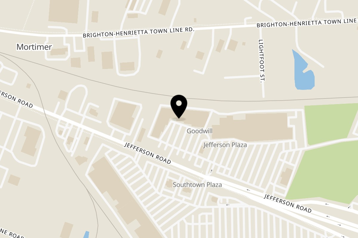 Map showing the location of Tandoor of India Henrietta on 376 W Jefferson Rd in Rochester